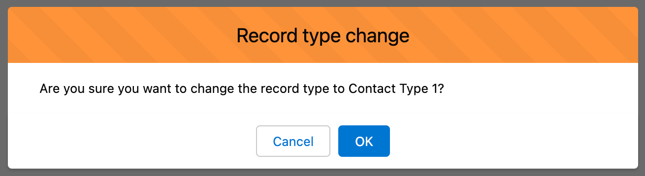 Record type change prompt