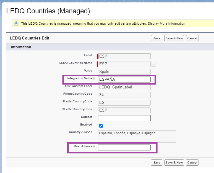 Country Custom Metadata Object