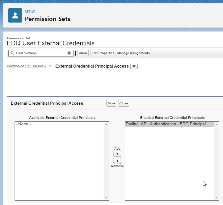 External Credential Principal Access