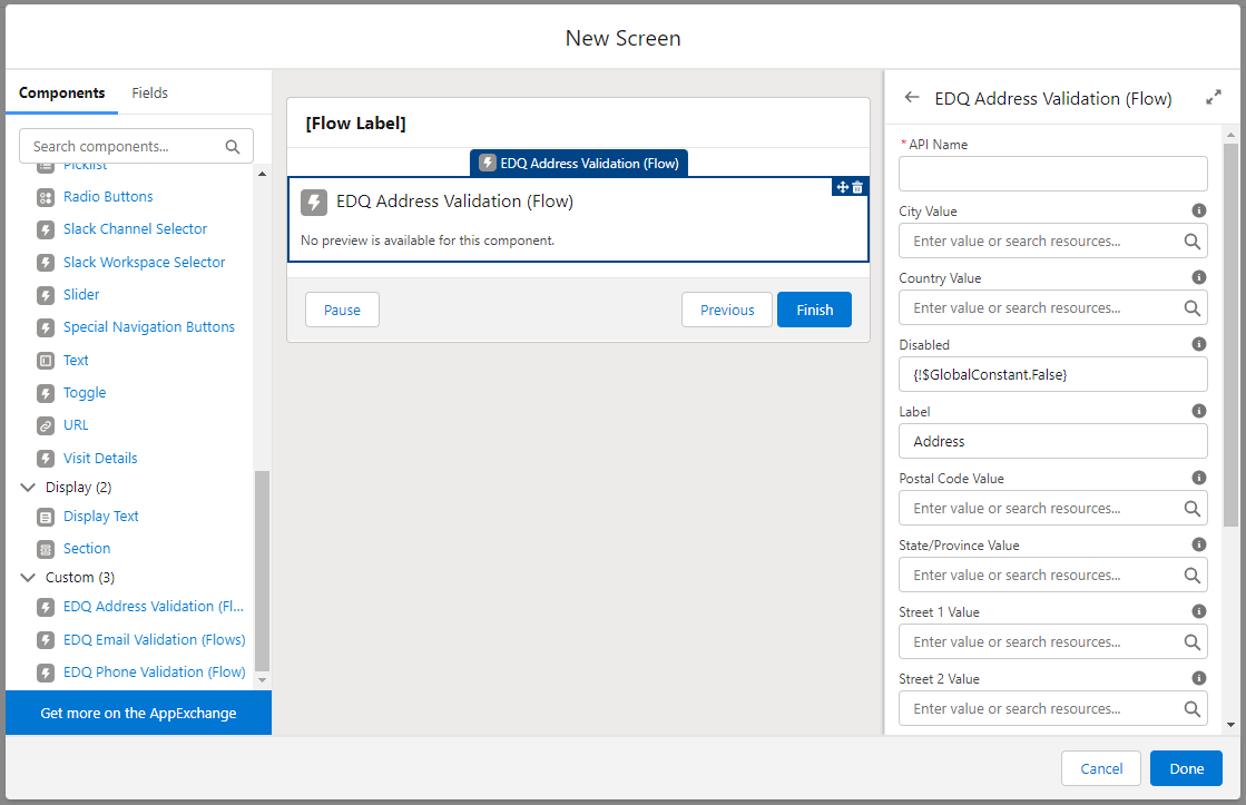 EDQ Address Validation