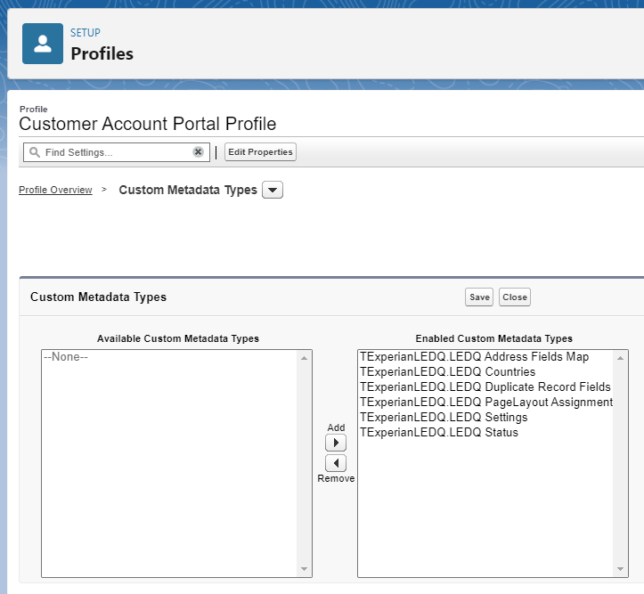 Enabling Custom Metadata Types