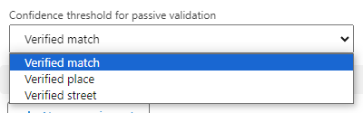 Confidence threshold for address validation