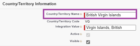 Controlling country names