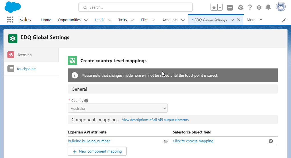 Components mappings