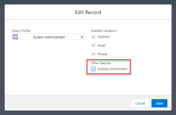 Enable address enrichment