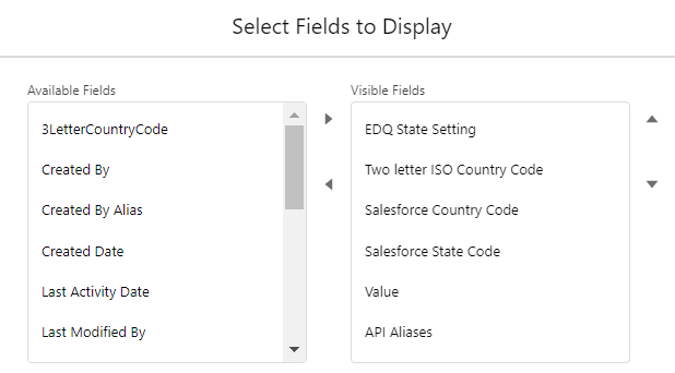 Select fields to display